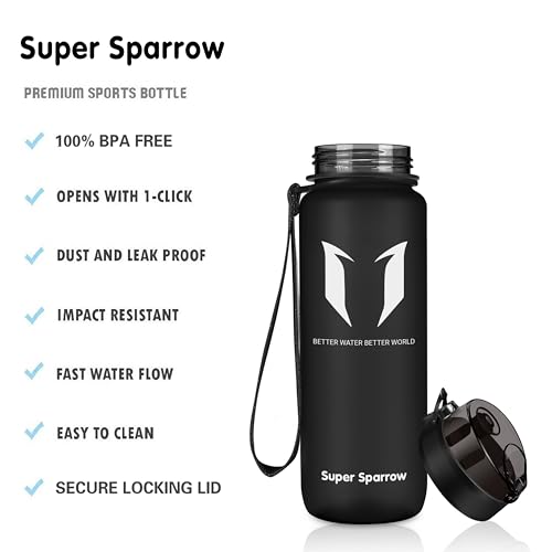 Super Sparrow Trinkflasche - Tritan Wasserflasche - 500ml - BPA-frei - Ideale Sportflasche - Sport, Wasser, Fahrrad, Fitness, Uni, Outdoor - Leicht, Nachhaltig