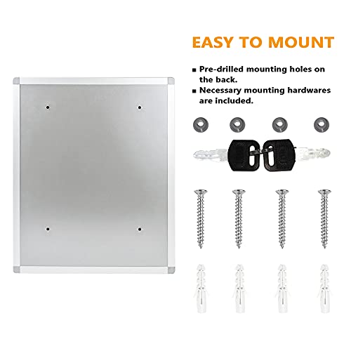 Prolee Key Box Wall Mount 72/96/120 Position Key Box For Wall With Key Tags&Hooks, Box For Keys Aluminum Body With Pre-Drilled Mounting Holes (72 Position) #TOP3