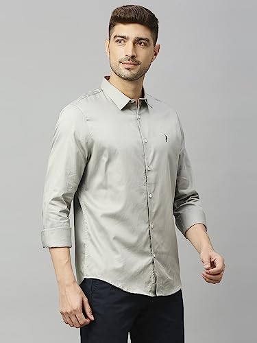Image of Thomas Scott Men's | Solid | Full Sleeve | Slim Fit | Cotton Blend | Spread Collar | Casual Shirt