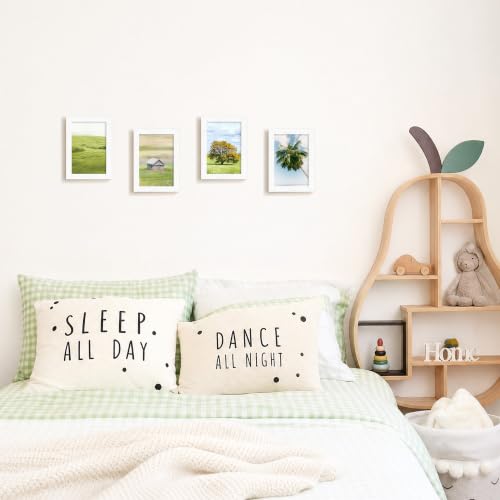 Image of 4x6 Picture Frame Set of 2, Solid Wood Frames, White Woodgrain