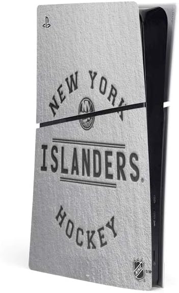 Skinit Decal Gaming Skin Compatible with PS5 Slim Digital Edition Console - Officially Licensed NHL New York Islanders Black Text Design