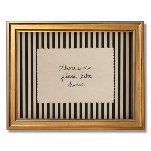 LEKDRA Framed There is No Place Like Home Wall Art Poster Vintage Black Stripe Sweet House Positive Quote Canvas Painting Prints Retro Farmhouse Aesthetic Wall Decor for Bedroom Home 8x10inch