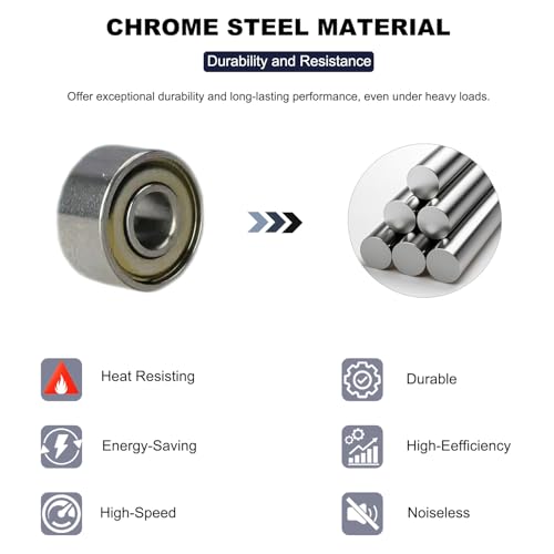 Image of 20 PCS 693ZZ Double Shielded Deep Groove Ball Bearings - 3mm x 8mm x 4mm, Carbon Steel Bearings for Skateboards, Bicycles, Motorcycles, and More (693-ZZ)
