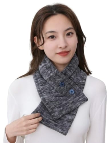 Winter Polar Fleece Scarf for Women Men Cold Weather Neck Warmer Collar Scarf with Buttons Quick Wear Neckerchiefs - Main Image