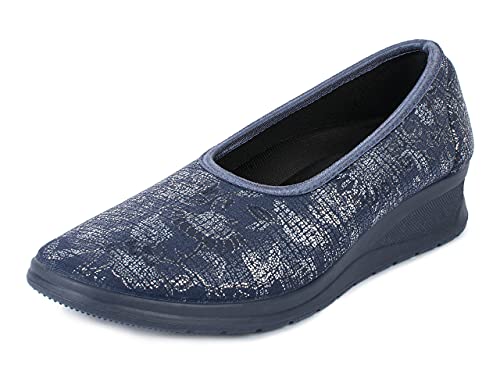 Aerosoft Damen Stretch-Ballerina, Weite G-H, druckfrei, für Sensible Füße, Hallux Valgus geeignet, Innenmaterial: DERMATEST Sehr gut Cover