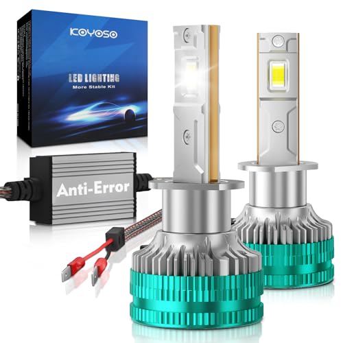 Luces LED H1 para coche que eliminan fallos de luz fundida en faros de 12V
