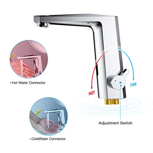 Lepo Touchless Sink Sensor Faucet, Automatic Motion Sensor Bathroom Sink Faucet Single Handle Brass Faucets Ideal For Kitchen Bathroom Basin Hotel #TOP3