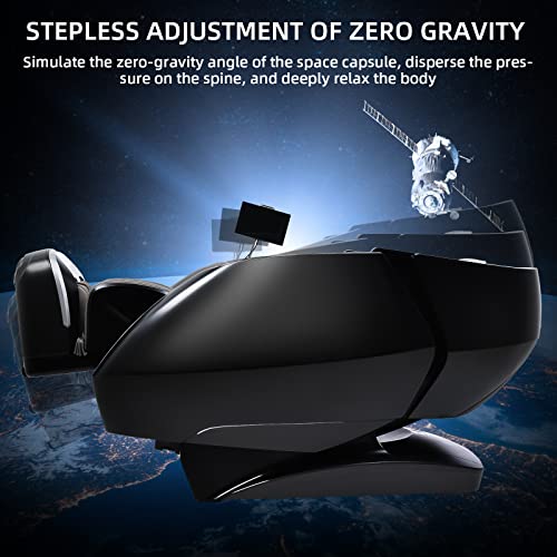 Alfine 4D Yoga Queen Massage Chair, Full Body Recliner With Flexible Sl Track, Automatic Footrest Extension, 3D Calf & Foot Massage, Program Customization & Recall (Black) #TOP7