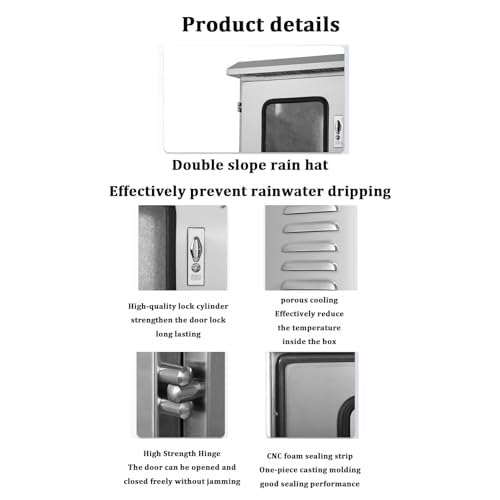 304 Stainless Steel Waterproof Electrical Enclosure Box, Outdoor Junction Box for Automated Systems, Metal Project Box with Lock & Mount,
