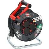 Brennenstuhl Garant V2 IP44 Kabeltrommel 20m outdoor (Made in Germany, 3 Schutzkontakt-Steckdosen, Spezialkunststoff)