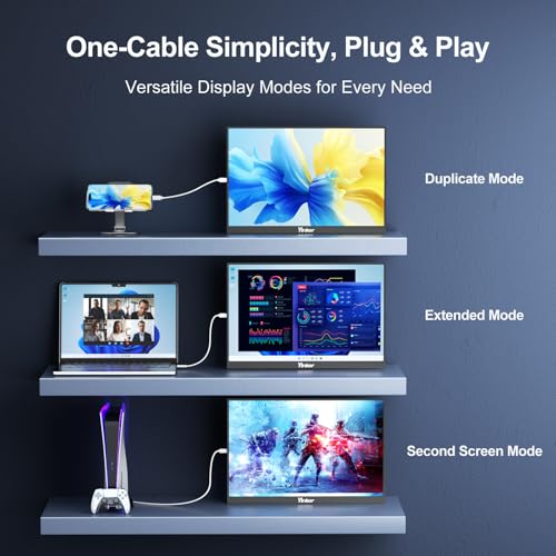 Image of 16'' 144Hz Portable Gaming Monitor, 16:10 1920x1200 IPS with FreeSync, USB-C Plug & Play, Ultra-Slim Kickstand Cover External Screen for Laptop, Mac, PC, PS5, Xbox