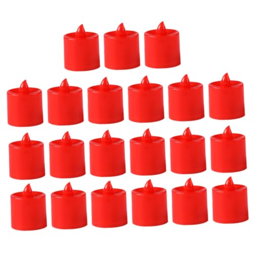 20 Velas LED Rojas de Plástico con Luz Suave y Temporizador SHOWERORO para Halloween