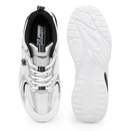 Image of Red Tape Women's Sneakers White Silver Pu Mesh Round Toe Lace-Up