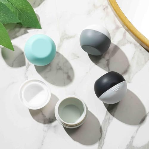 Image of DEPOZA 3Oz Travel Size Toiletries, Silicone Cream Jars for Travel Bottles TSA Approved Travel Jars Containers with Leak-Proof Box Travel Accessories for Cosmetic, Face Body, Hand Cream (Style 3)