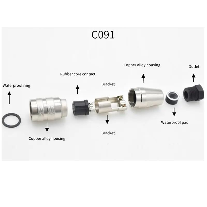 Conector Aviación IP67 M16 Metal 3 a 8 Pines miniatura 6
