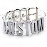 Natreon Custom Name Choker Collar Cosplay Letters Word Collar Necklace (Clear Silver)