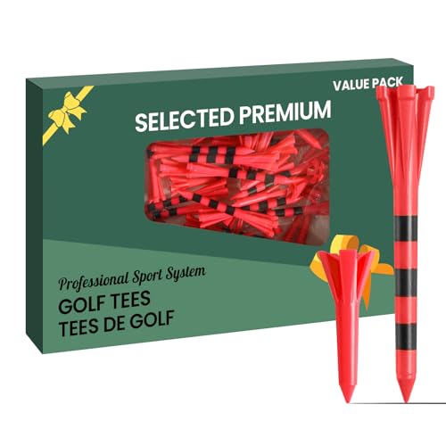 Tees Golf Plastique Incassable 60 Pack 2 3/4" Rouge