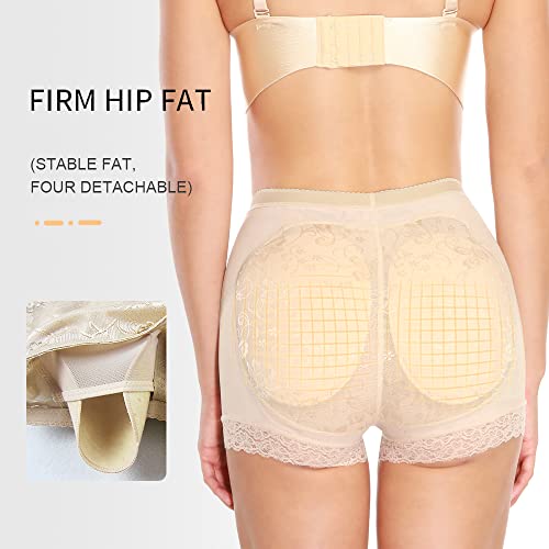 Ningmi Women Butt Lifter Padded Shapewear Enhancer Control Panties Body Shaper Underwear Beige #TOP1