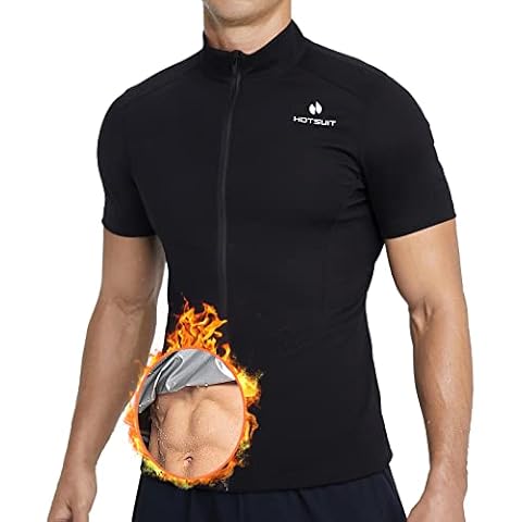 HOTSUIT Men's Sauna Suit Short Sleeves Compression Shirts Cover