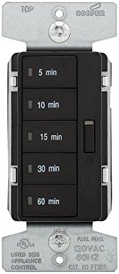 Eaton PT18M-BK 1800W 15 Amp 5-Button Minute Timer with Off Single-Pole, Black