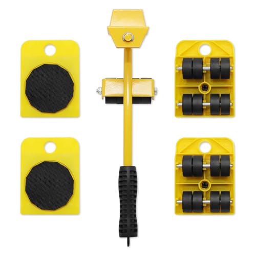 Aleker Heavy Duty Furniture Lifter with 4 Pack Moving Sliders, 360° Rotatable Furniture Moving Wheels for Heavy Items, Furniture Sliders, Furniture Movers for Sofa Couch Refrigerator Appliance(150KG)
