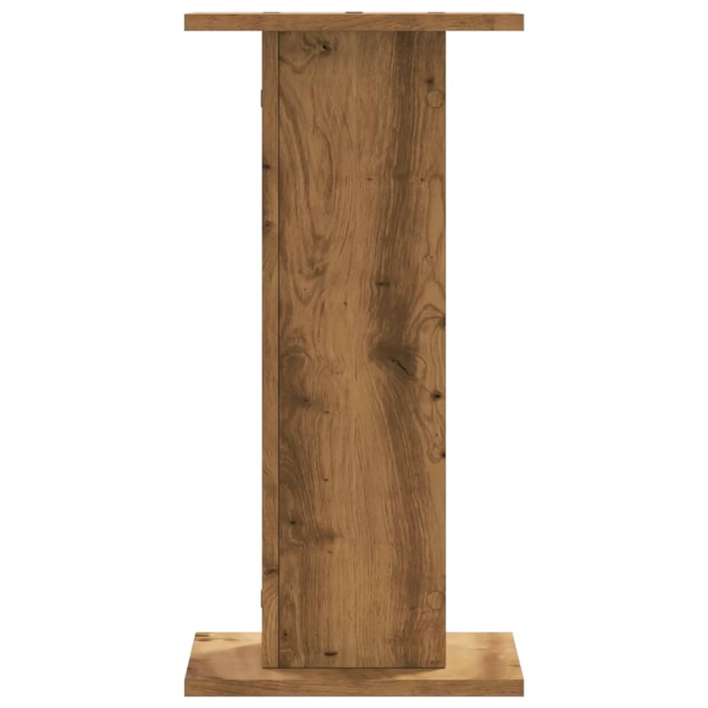 Pflanzenständer 2er Set Artisan-Eiche - Bluemensäule Holzwerkstoff für Pflanzkübel Dekosäule Eckig - 30x30x60 cm Belastbar bis 60kg Blumentopfständer Hohl Befüllbar