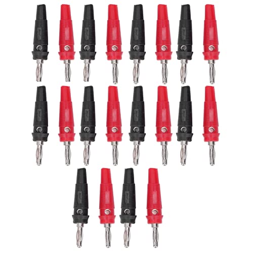 Conectores tipo banana 10 piezas Conector tipo banana rojo y negro de 4 mm Conector tipo banana de latón niquelado para aparatos eléctricos Computadoras Cover