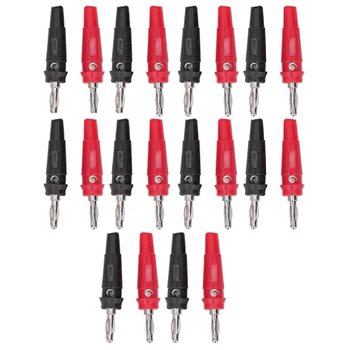 Conectores tipo banana 10 piezas Conector tipo banana rojo y negro de 4 mm Conector tipo banana de latón niquelado para aparatos eléctricos Computadoras