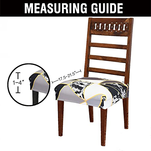 Image of Magical Universal Dining Chair seat Cover Set of 4 Seater pcs are Easily Washable Strechable and Comfortable for Dining Room Home Decor Slip Cover P.2 (Set of 6, Current Check)