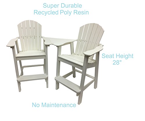 Phat Tommy Recycled Poly Resin Balcony Chair Settee | Durable And Eco-Friendly Adirondack Armchair And Removable Side Table | This Patio Furniture Is Great For Your Lawn, Garden, Swimming Pool, Deck. #TOP3