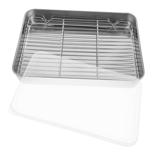 SECFOU Inspired Baking Pan Rectangular Oven Roasting Pans Rack Non Stick Baking Trays