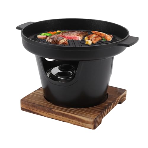 Mini Barbacoa Parrilla a Prueba de Palos sin Humo Parrilla de Mesa Japonesa Interior Pequeña Olla de Barbacoa Estufa de Barbacoa Familiar Coreana Parrilla de Barbacoa de Mesa Portátil(HN BBQ18A)