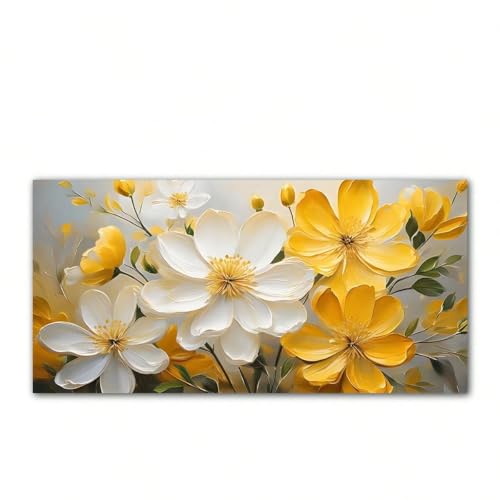 Tableau sur toile fleurs pour illuminer un salon sombre grand format 60x90cm