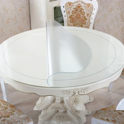 Nappe ronde transparente idéale pour table à manger et repas