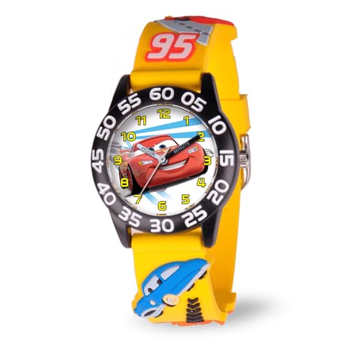 Disney Cars Kids' Plastic Time Teacher Analog Quartz 3D Strap Watch