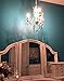 gypsy color The Original Brink House Plug-in 3 Light Crystal White Hanging Swag Chandelier H17”xW12”, White Metal Frame with Clear Glass Stem and Acrylic Crystals