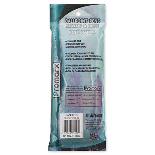 Promarx Tc Ball Pro Grip Fashion Ballpoint Pens, 1.0 Mm, Assorted Colored Ink, 6-Count #TOP7