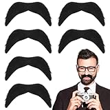 24 Stück Schnurrbart zum Ankleben,Fake Bart,Schwarz Künstlicher Schnauzer zum Ankleben,Realistische Schnurrbart für Kostümpartys, Halloween, Weihnachtsfeier Geburtstag und Partei