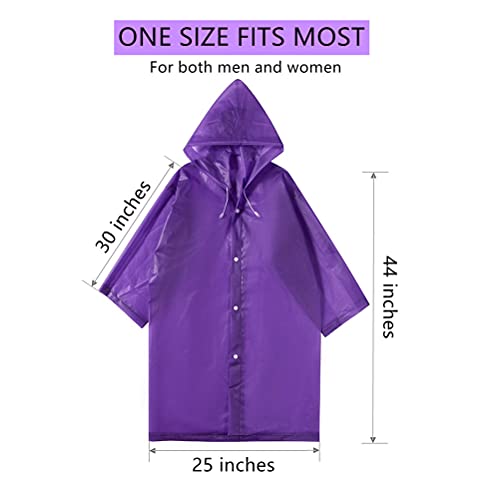 Rain Ponchos for Adults Reusable, 2-5 Pack Raincoat for Women Men, Waterproof Rain Coat Gear with Hood Drawstring2