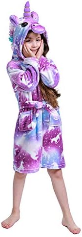 2020 Newest Unicorn Bathrobe for Girls,Premium Flannel Hooded Robe-Unicorn Gifts