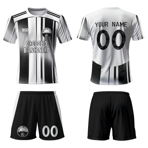 Genérico Equipacion Futbol Niño,Personalización Camiseta Fútbol,Camisetas de Futbol con su Propio Nombre y Número,Logotipo del Equipo,Regalos para Niño Adulto - Transpirable