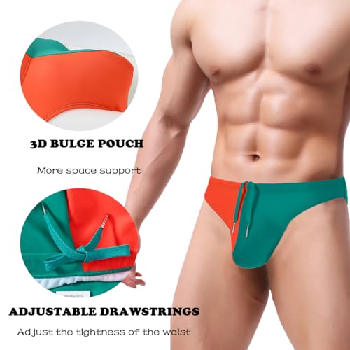 ZONBAILON Men's Sexy Swim Briefs Bikini Swimsuit Swimwear Fashion Stretchy with Adjustable Drawstring2