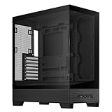 ASUS A31 Black ATX Mid-Tower Gaming Case, Dual Tempered Glass, Frameless, BTF Hidden Connectors, 360 AIO Support, Angled Base, ARGB, Optimized Airflow, Seamless Cable Management