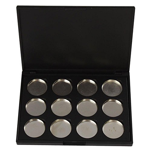 Empty Magnetic Cosmetics Makeup Eyeshadow Eye Shadow Aluminum Palette Pans Case,Black