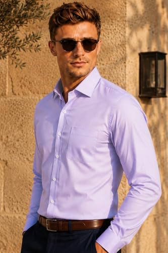 Image of Louis Philippe Men's Slim Fit Easy to Iron Everyday wear Premium Cotton Full Sleeve Solid Formal Shirt