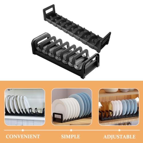 Escurridor de platos resistente Toddmomy de 2 piezas con múltiples compartimentos para secado eficiente 8