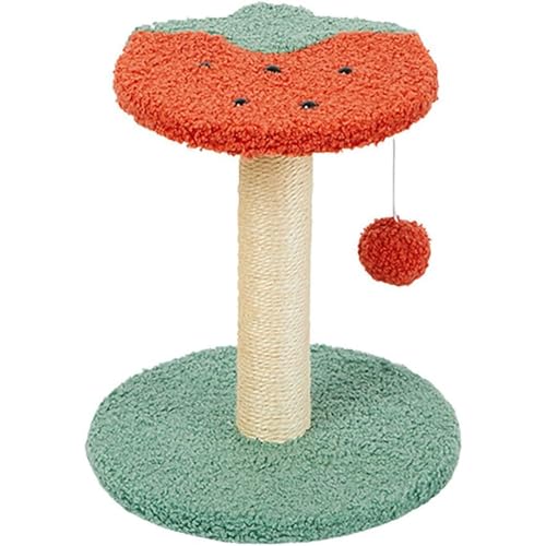 Lekolock 猫タワー キャットタワー 爪とぎポール 爪磨き ミニ コンパクト 爪研ぎ 猫用 キャット ボール バネ 花 小型 天然麻紐 猫遊び用 運動不足解消 組立簡単 転倒防止 子猫やシニア猫にお勧め 頑丈耐久 ペット用品 (G-25*28cm)
