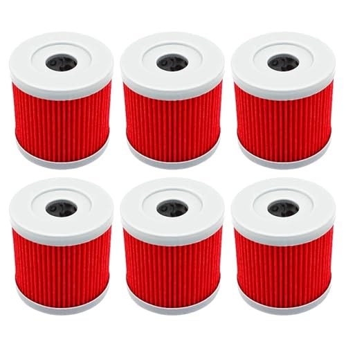 Filtre à huile pour moto Kawasaki KFX400 et KLX400 de 2003 à 2006, lot de 6 pièces couleur rouge