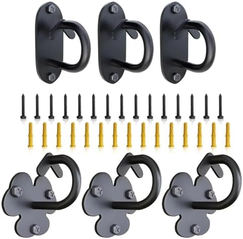 6-Pack Resistance Band Wall Anchors, Wall Mounted Workout Anchors for Exercise Bands,Ceiling Mounted Hooking Platform for Yoga Fitness,Strength Training