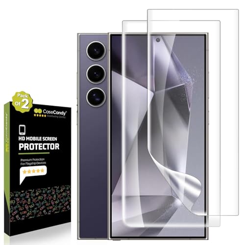 Image of Casecandy - (Pack 2 Screen Protector for Samsung S24 Ultra | Transparent Screen Guard For Galaxy S24 Ultra Fingerprint Support /S PEN Compatible /HD